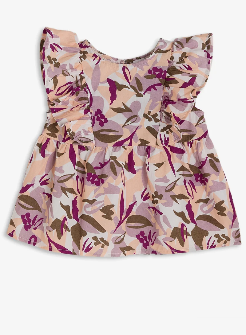 ريبلز مع نمشي Girls Floral Printed Co-ord Sets