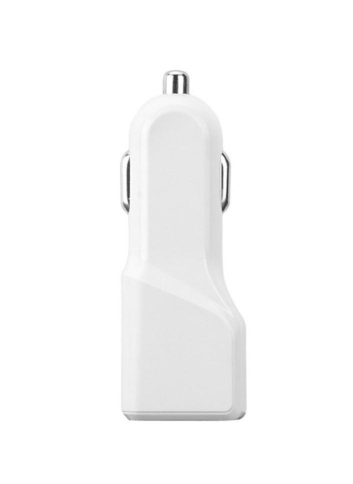 aiino Super Fast Car Charger | Dual USB Port Universal White Quick Charger 