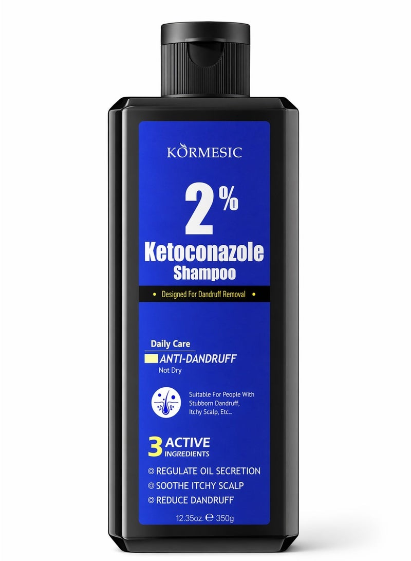 Kormesic شامبو مضاد للقشرة يحتوي على 2% من الكيتوكونازول، شامبو مضاد للفطريات بزيوت عطرية نباتية، برائحة منعشة - Image 1