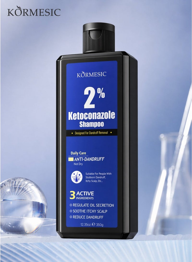 Kormesic شامبو مضاد للقشرة يحتوي على 2% من الكيتوكونازول، شامبو مضاد للفطريات بزيوت عطرية نباتية، برائحة منعشة - Image 2