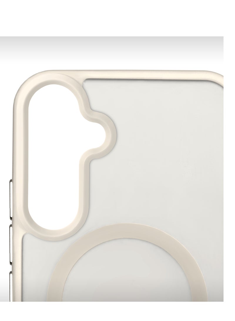 ELLAGECASE White Stylish Case for Samsung Galaxy S25, Solid Camera Protection, Shockproof, Enhanced Protection, Compatible with MagSafe and Wireless Charging - Image 2