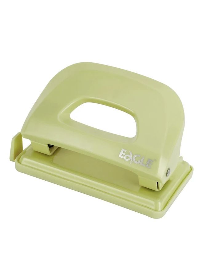 Green Dual Hole Puncher Manual Desktop Portable Paper Punch For Office File - Image 1