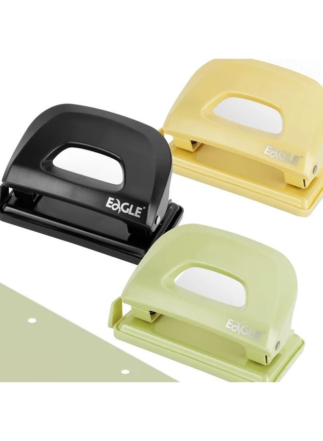 Green Dual Hole Puncher Manual Desktop Portable Paper Punch For Office File - Image 2