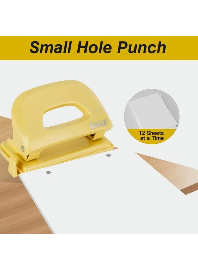 Green Dual Hole Puncher Manual Desktop Portable Paper Punch For Office File - Image 4