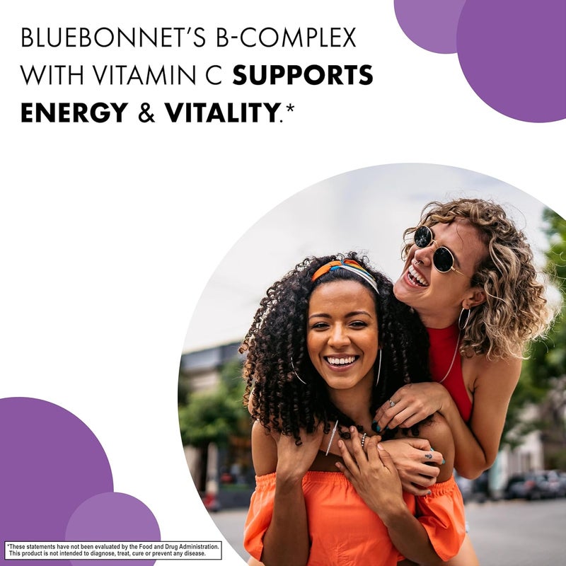 Bluebonnet كبسولات فيتامين ب المركب من بلو بونيت للتخفيف من التوتر، خالية من الجلوتين وفول الصويا والحليب، 100 كبسولة نباتية - Image 5