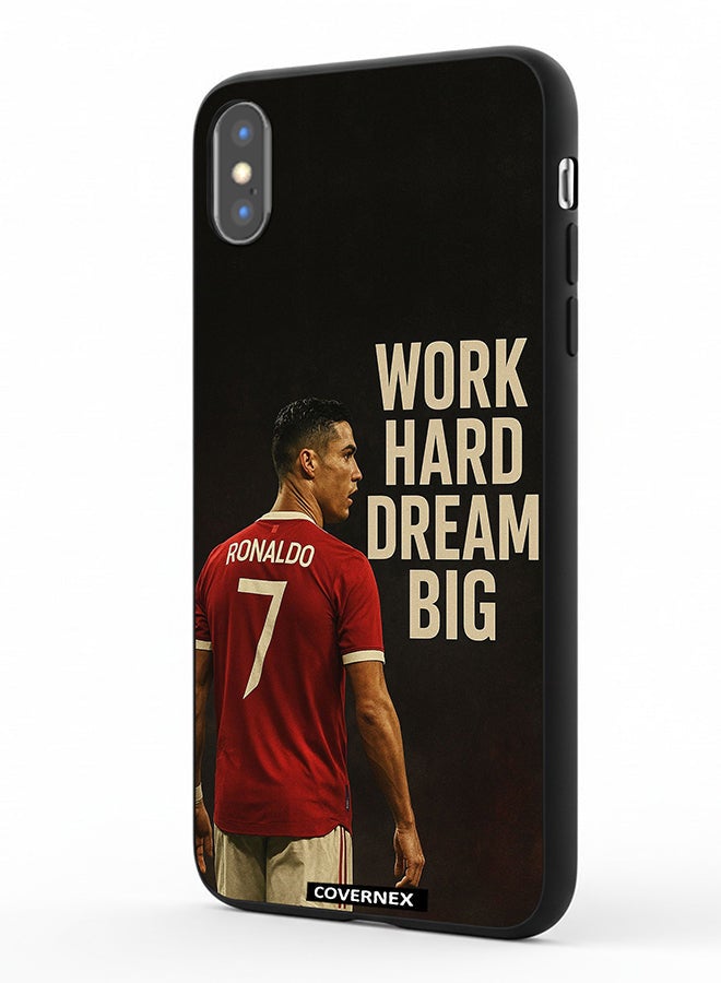 Covernex Apple iPhone X Protective Case Cover Printed Featuring Work Hard Dream Big CR7 - Image 1