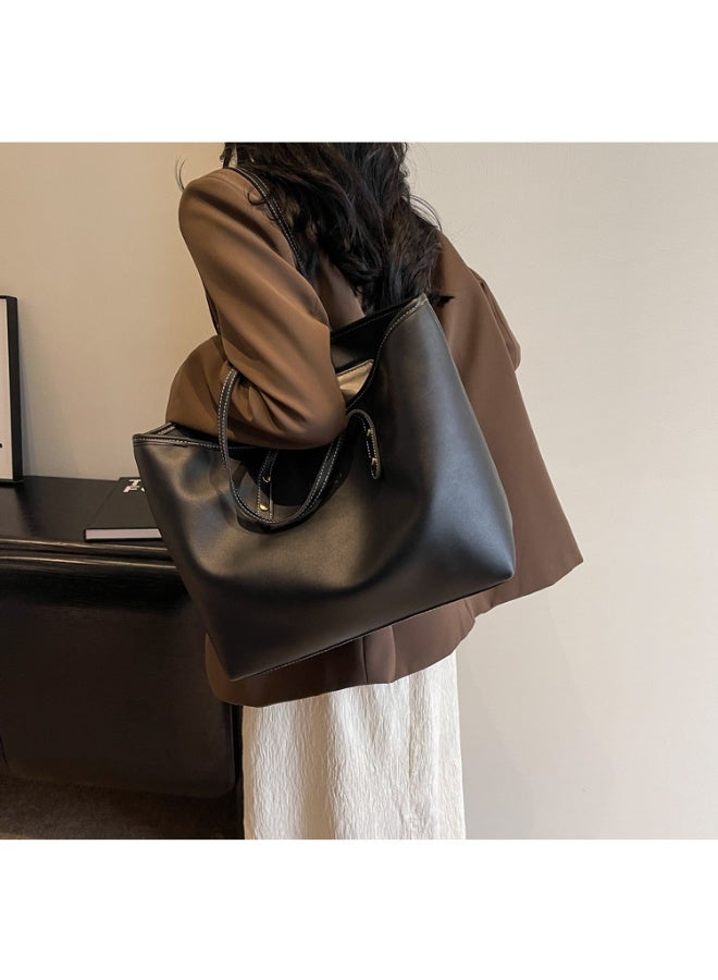 Women's Shoulder Tote Bag Faux Leather Handbag for Women Large Capacity Messenger Fashionable Travel Shoulder Bag for Ladies Girls College Students - Image 3