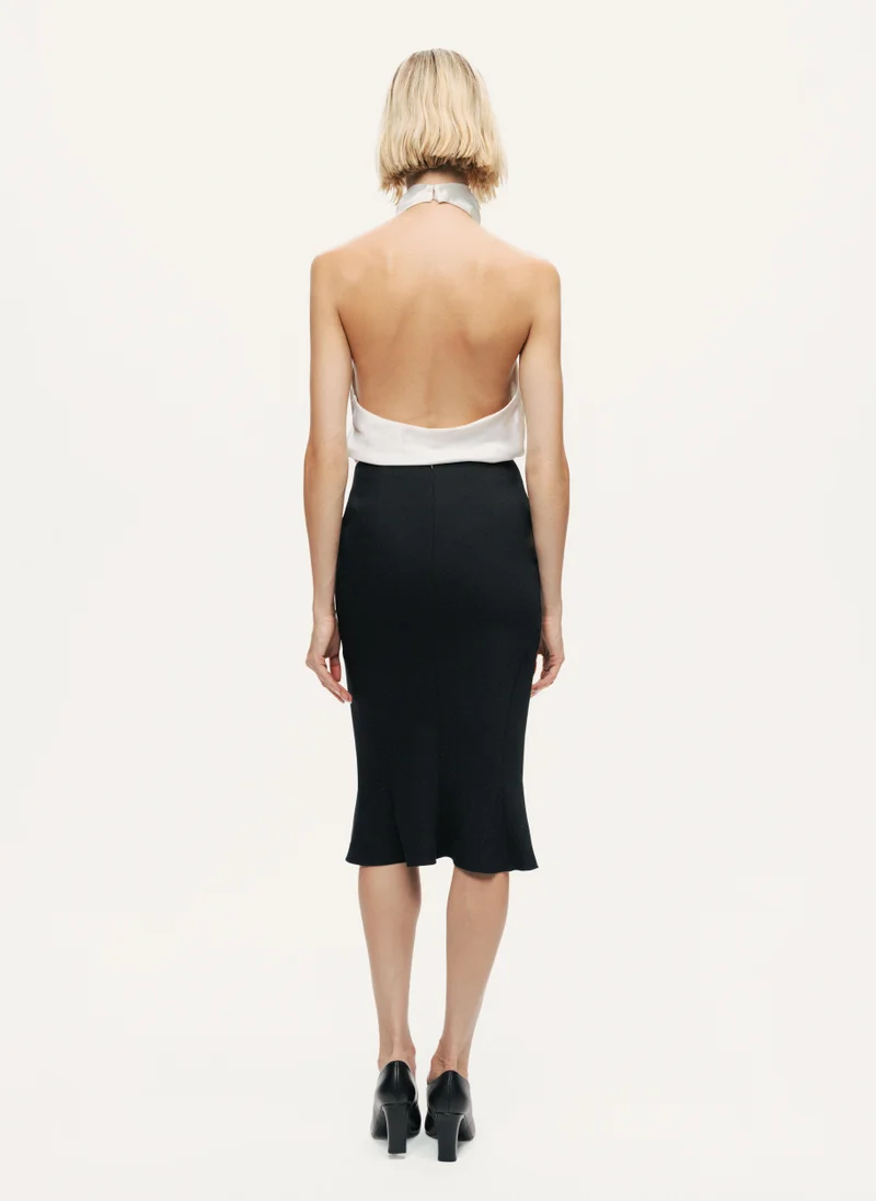 Nocturne  Flounced Hem Fishtail Midi Skirt for Women | Best Price UAE
