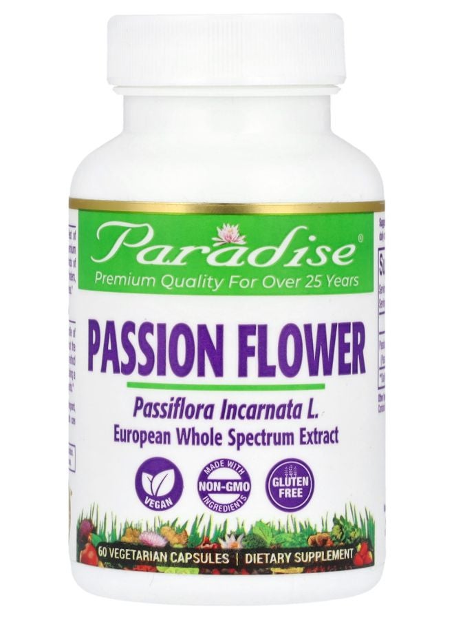 Paradise Herbs Passion Flower 60 Vegetarian Capsules
