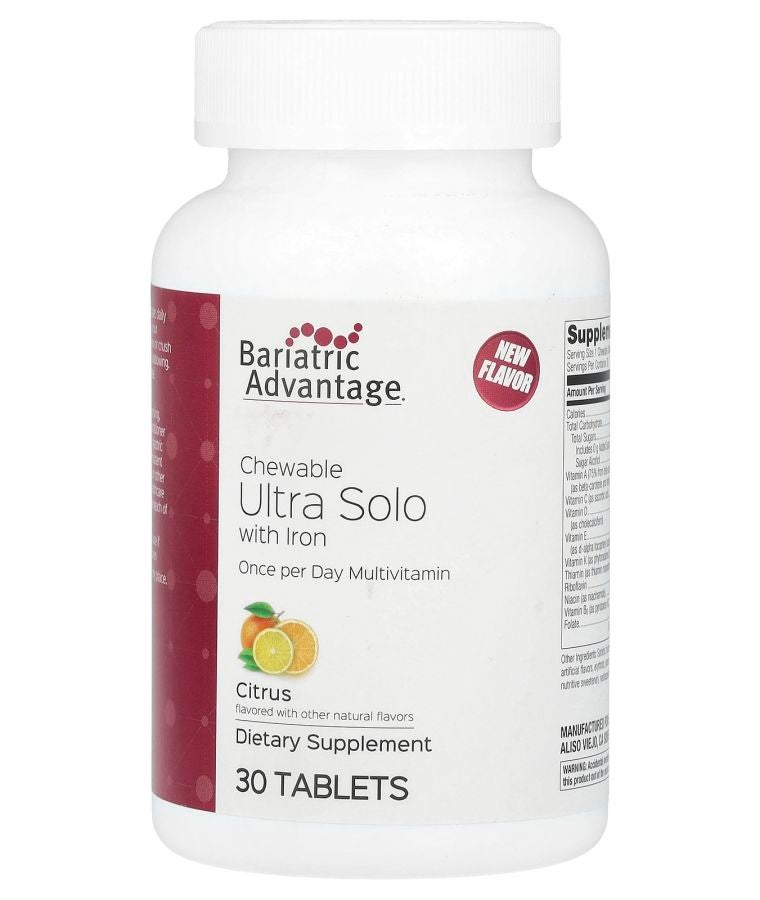 Bariatric Advantage Chewable Ultra Solo with Iron Citrus 30 Tablets