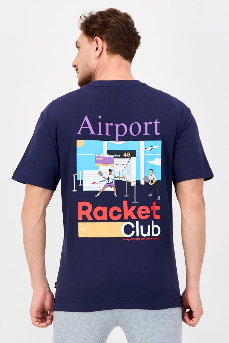 PUMA Men Sportswear Fit Short Sleeve Outdoor T-Shirt, Navy - Image 3