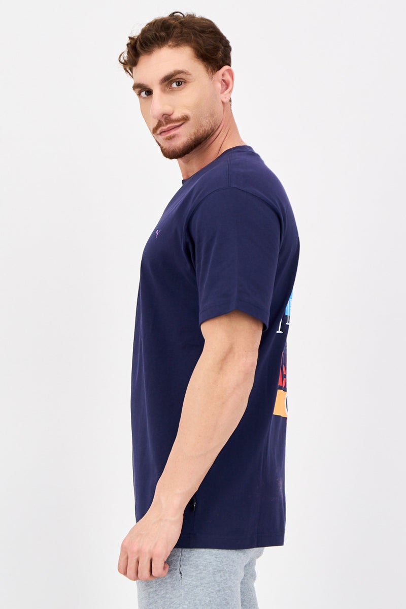 PUMA Men Sportswear Fit Short Sleeve Outdoor T-Shirt, Navy - Image 2