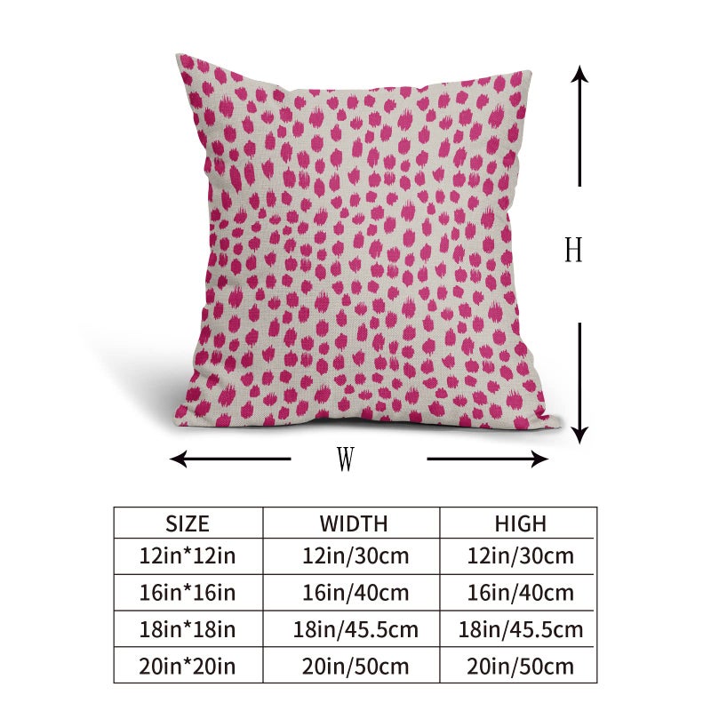 Sweetshow Hot Pink Cream Pillow Covers 18x18 Set of 2 Boho Design Polka Dot Throw Pillows Modern Brush Strokes Print Decorative Outdoor Pillowcase Square Cushion Cover Linen Pillow Case for Home Sofa Couch Bed - Image 5
