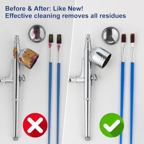 Roizefar Airbrush Cleaning Kit, Airbrush Cleaning Pot with 6 Airbrush Cleaner and 2 Thinner (3.38 oz/ 100 ml) Easily Works with Water-Based and Acrylic Paints, Perfect for Airbrushes and Art Tools - Image 4