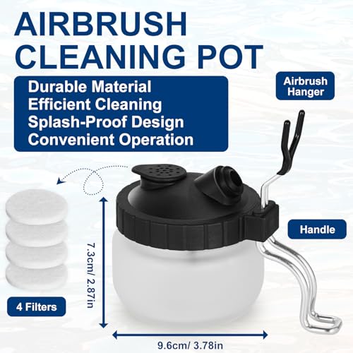 Roizefar Airbrush Cleaning Kit, Airbrush Cleaning Pot with 6 Airbrush Cleaner and 2 Thinner (3.38 oz/ 100 ml) Easily Works with Water-Based and Acrylic Paints, Perfect for Airbrushes and Art Tools - Image 3