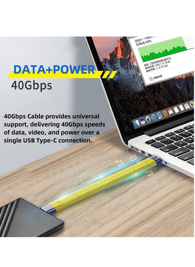 SYOSI Data Cable Type-C USB-C Male to Male USB4 40Gbps 100W 8K Flat Slim FPC Data Cable 13cm for Laptop Phone - Image 2