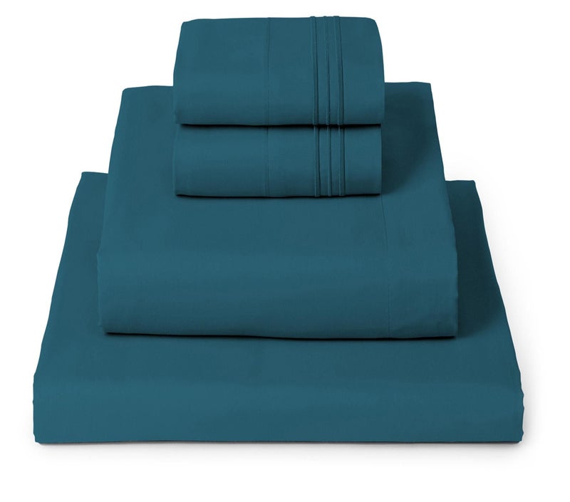 Mellanni Queen Sheets Set - 4 PC Iconic Collection Bedding - Hotel Luxury, Extra Soft, Cooling Bed Sheets - Wrinkle, Fade, Stain Resistant (Queen, Teal) - Image 1