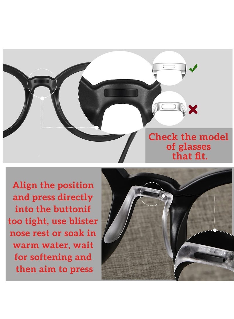 NIBEMINENT 24 Pieces U Shaped Eyeglasses Nose Pads Bridge Plastic Eye Glasses, Support Anti Slip Retainers Set for Eyeglasses, Sunglasses Accessories (6 Styles) - Image 5