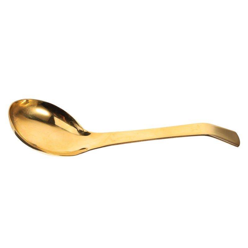 Brass Soup Spoon Deepened Design Thick Handle Large Serving Ladle for Soups and Stews - Image 2
