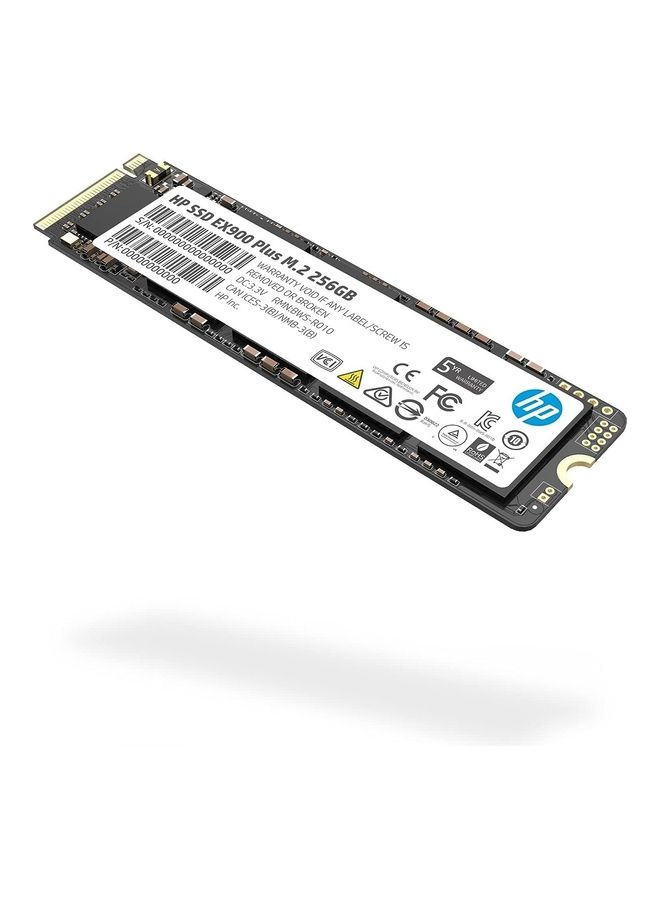 HP EX900 Plus SSD NVMe بسعة 256 جيجابايت - GEN 3.0 X 4 PCIe 8Gb/s 3D NAND M.2 Cache محرك أقراص ذو حالة ثابتة داخلي يصل إلى 2000 ميجابايت/ثانية - 35M32AA#ABA - Image 1