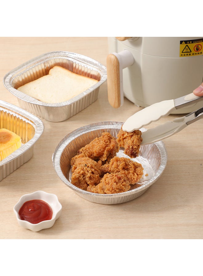 Tin Paper Box Barbecue Special Household Air Fryer Tin Paper Plate Bowl Commercial Takeaway Disposable Packaging Aluminum Foil Lunch Box-Specifications:Round 6-inch-Color:20 PE Bags - Image 3