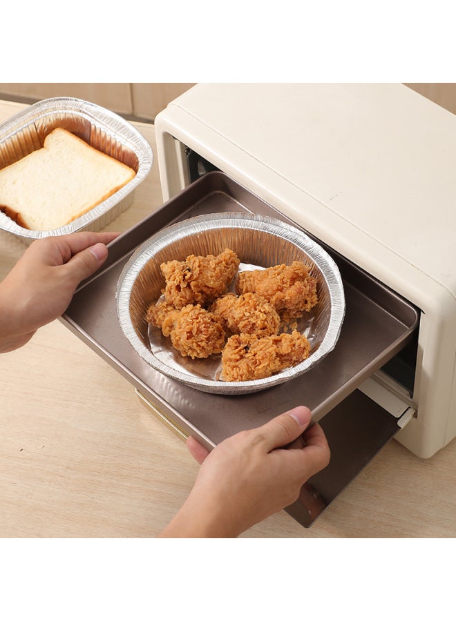 Tin Paper Box Barbecue Special Household Air Fryer Tin Paper Plate Bowl Commercial Takeaway Disposable Packaging Aluminum Foil Lunch Box-Specifications:Round 6-inch-Color:20 PE Bags - Image 5