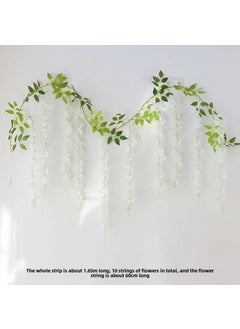 Generic Artificial Wisteria Vine Flower Garland DecorEncrypted long white 1 piece Encrypted long white 1 piece 