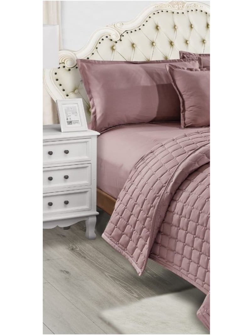 Summer single and a half bed sheet, plain, compressed, consisting of 4 pieces, to give you a refreshing summer, size 170*210 cm