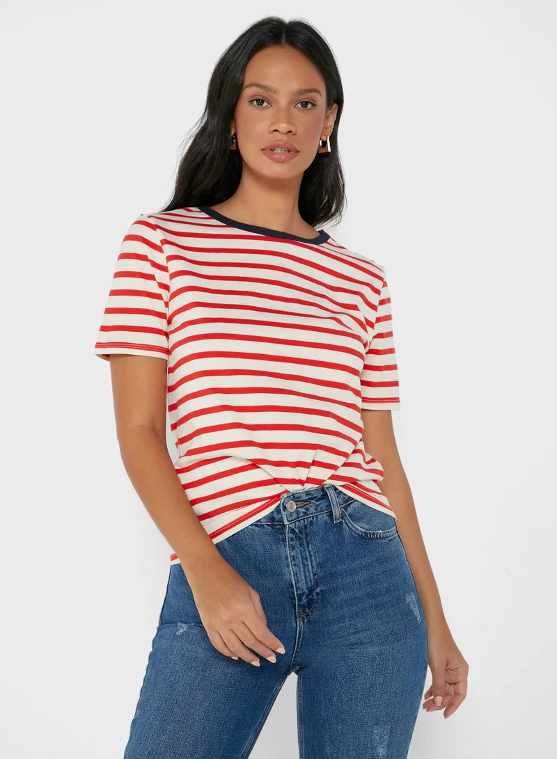 MANGO Crew Neck Knitted T-Shirt