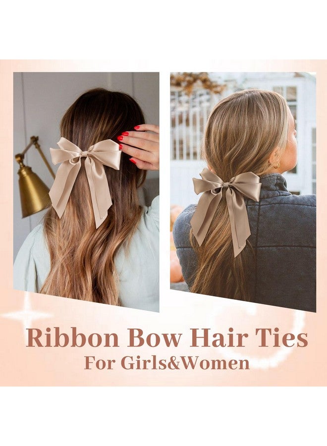 CHIROGRAPHY Satin Hair Ribbon Bows for Women and Girls | Elastic Scrunchies for Thick or Thin Hair, Stylish Hair Accessories Set, Ideal for Ponytails (Pack of 6) - Image 4