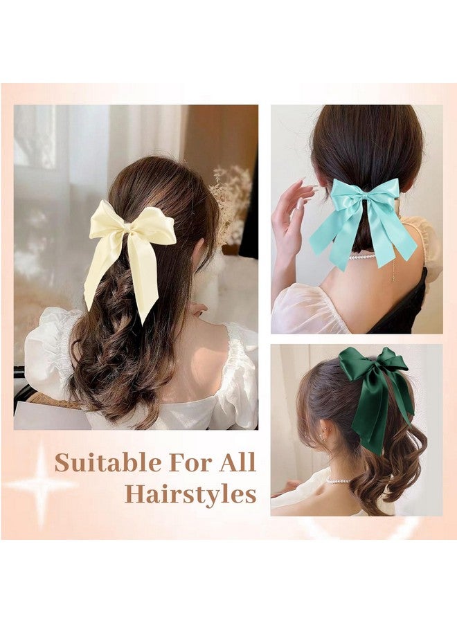 CHIROGRAPHY Satin Hair Ribbon Bows for Women and Girls | Elastic Scrunchies for Thick or Thin Hair, Stylish Hair Accessories Set, Ideal for Ponytails (Pack of 6) - Image 5