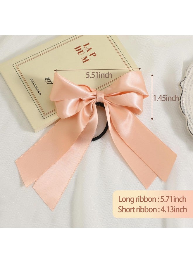 CHIROGRAPHY Satin Hair Ribbon Bows for Women and Girls | Elastic Scrunchies for Thick or Thin Hair, Stylish Hair Accessories Set, Ideal for Ponytails (Pack of 6) - Image 2