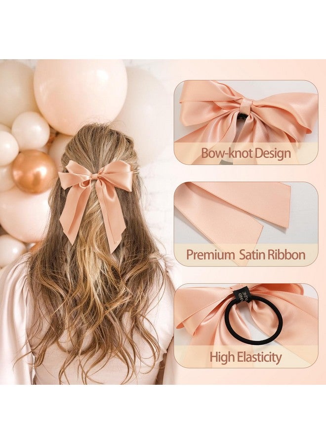 CHIROGRAPHY Satin Hair Ribbon Bows for Women and Girls | Elastic Scrunchies for Thick or Thin Hair, Stylish Hair Accessories Set, Ideal for Ponytails (Pack of 6) - Image 3
