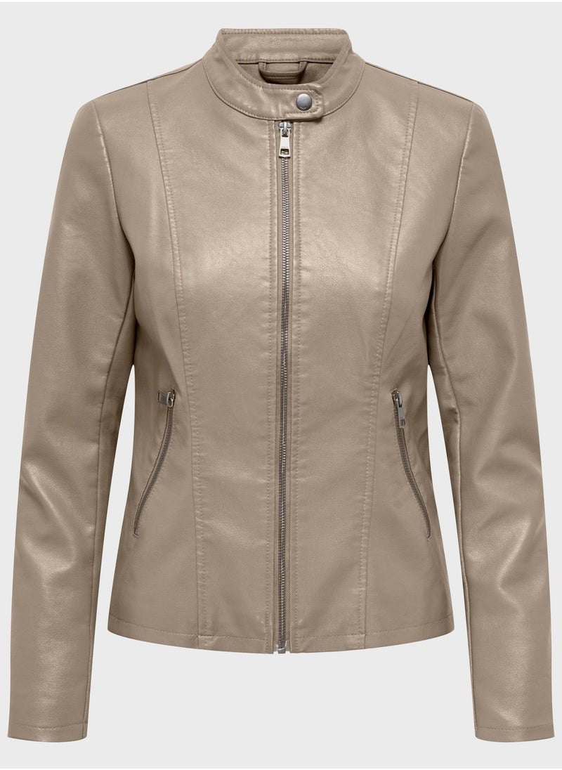 ONLY - Pu Pocket Detail Jacket - Image 1