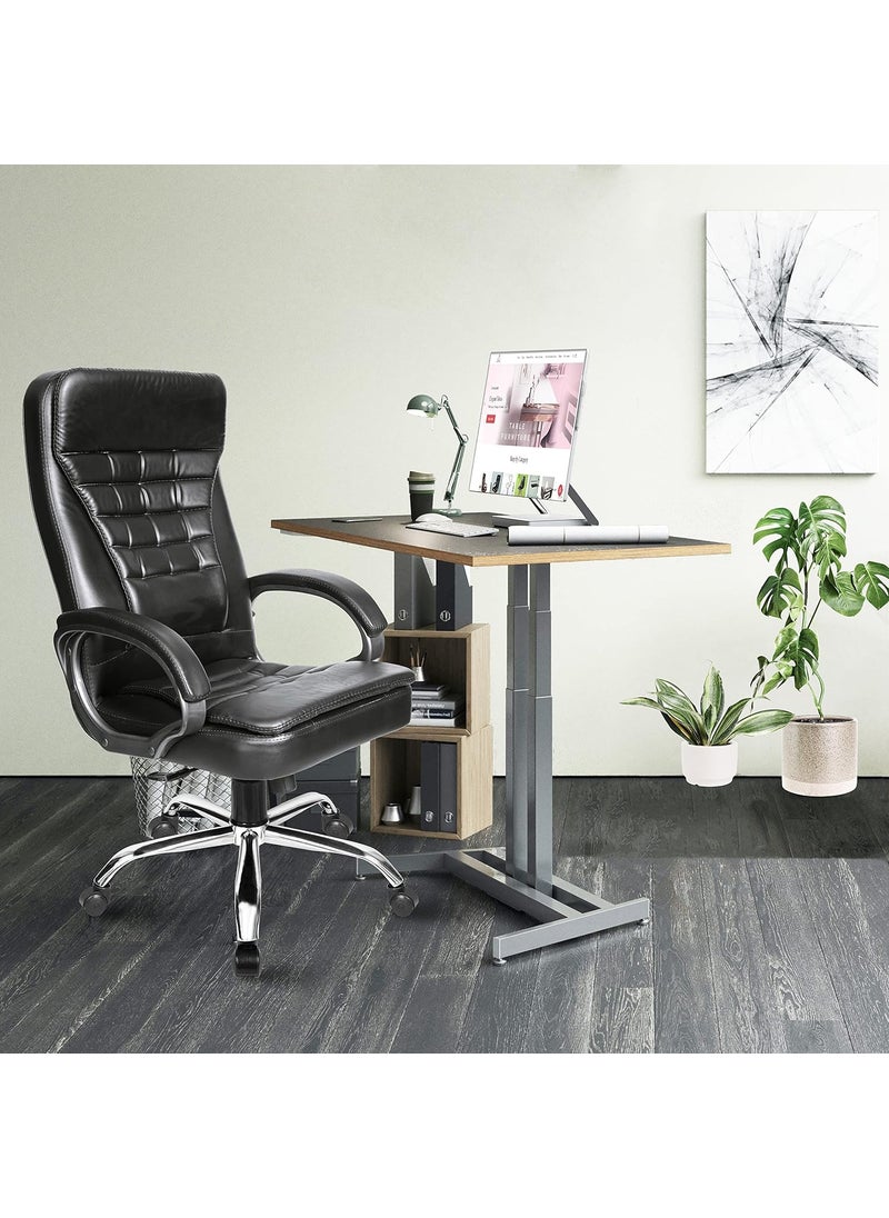 Rose ROSE Kelly Leatherette Executive High Back Revolving Office Chair with Color Options Integrated Lumbar Support with Comfortable Seating 1 Year Warranty Black  - Image 1