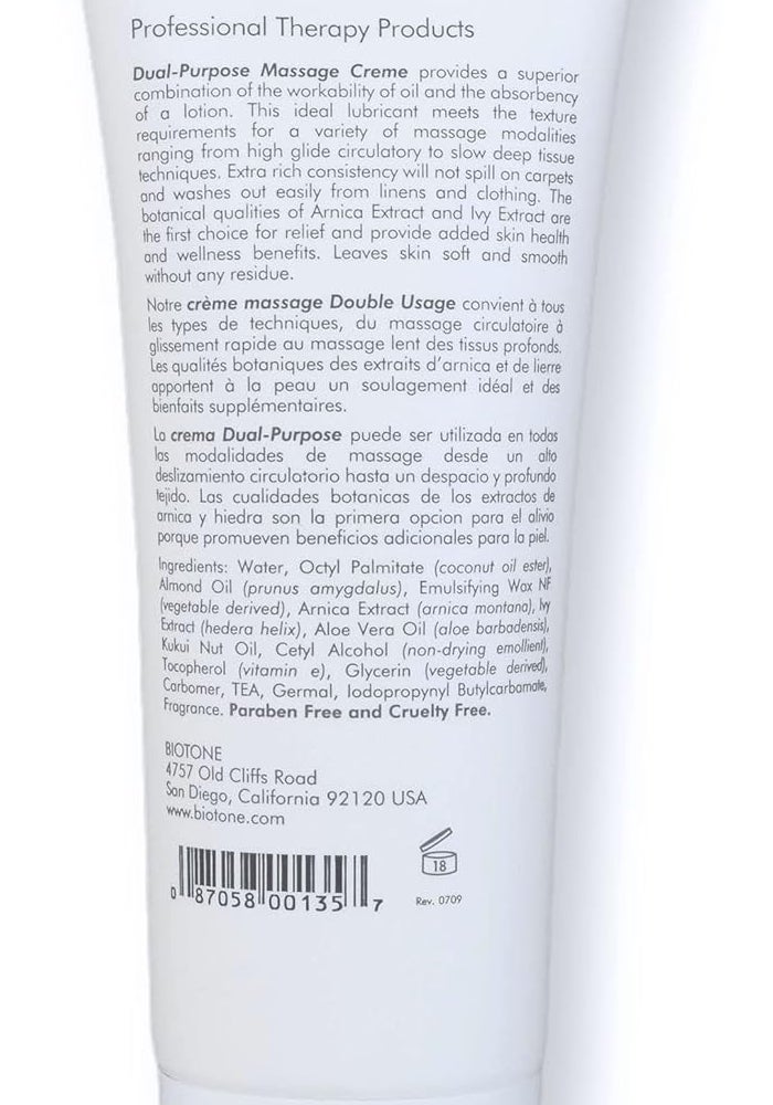 BIOTONE Dual-Purpose Massage Crème with Arnica and Ivy Extracts - 7 Fl Oz - Image 2