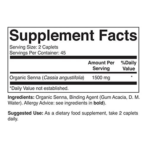 Brieofood Organic Senna 1500mg, 45 Servings, Vegetarian, Gluten Free, 90 Vegetarian Tablets - Image 3
