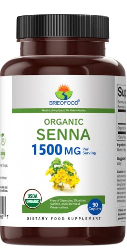 Brieofood Organic Senna 1500mg, 45 Servings, Vegetarian, Gluten Free, 90 Vegetarian Tablets - Image 2
