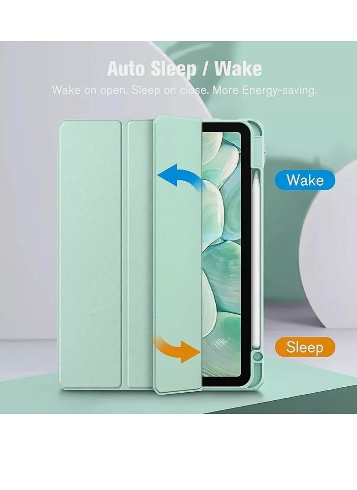EVO Case for iPad Pro 11 Inch 4th Generation 2022, iPad 11 Pro Case 2021/2020 (3rd 2nd Gen) with Pencil Holder, Transparent Clear Hard Shell Back, Auto Sleep/Wake Function, Matcha Green  - Image 3