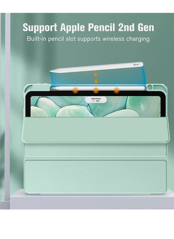 EVO Case for iPad Pro 11 Inch 4th Generation 2022, iPad 11 Pro Case 2021/2020 (3rd 2nd Gen) with Pencil Holder, Transparent Clear Hard Shell Back, Auto Sleep/Wake Function, Matcha Green  - Image 5