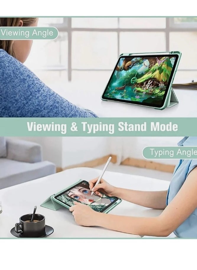 EVO Case for iPad Pro 11 Inch 4th Generation 2022, iPad 11 Pro Case 2021/2020 (3rd 2nd Gen) with Pencil Holder, Transparent Clear Hard Shell Back, Auto Sleep/Wake Function, Matcha Green  - Image 4