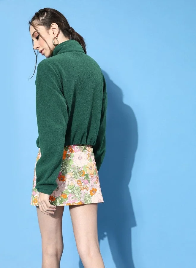 STREET 9  Fleece Pullover Sweatshirt for Women in Green for Women | Best Price UAE