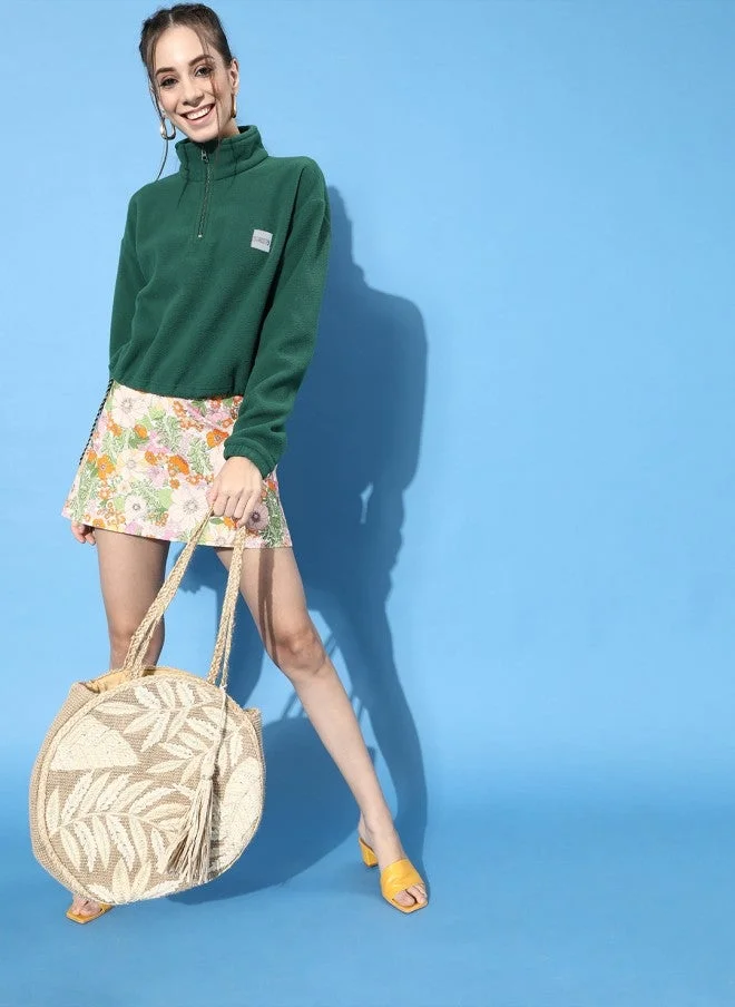 STREET 9 سترة صوفية نسائية باللون الأخضر