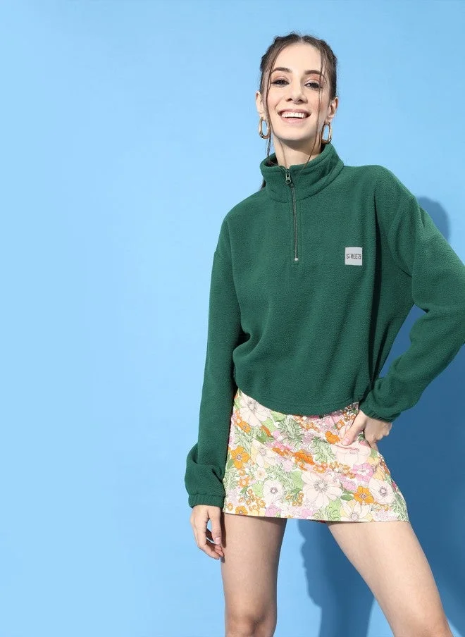 STREET 9 Fleece Pullover Sweatshirt for Women in Green