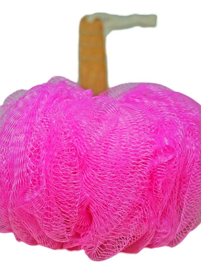 JINS-Hung Shower Loofah Body & Back Scrubber - Exfoliating Loofah Bath Brush On a Stick - With Long Wooden Handle Back Brush For Men & Women - Easy Reach Body Wash & Lotion Applicator（ 2 PACK- Blue&Red） - Image 2