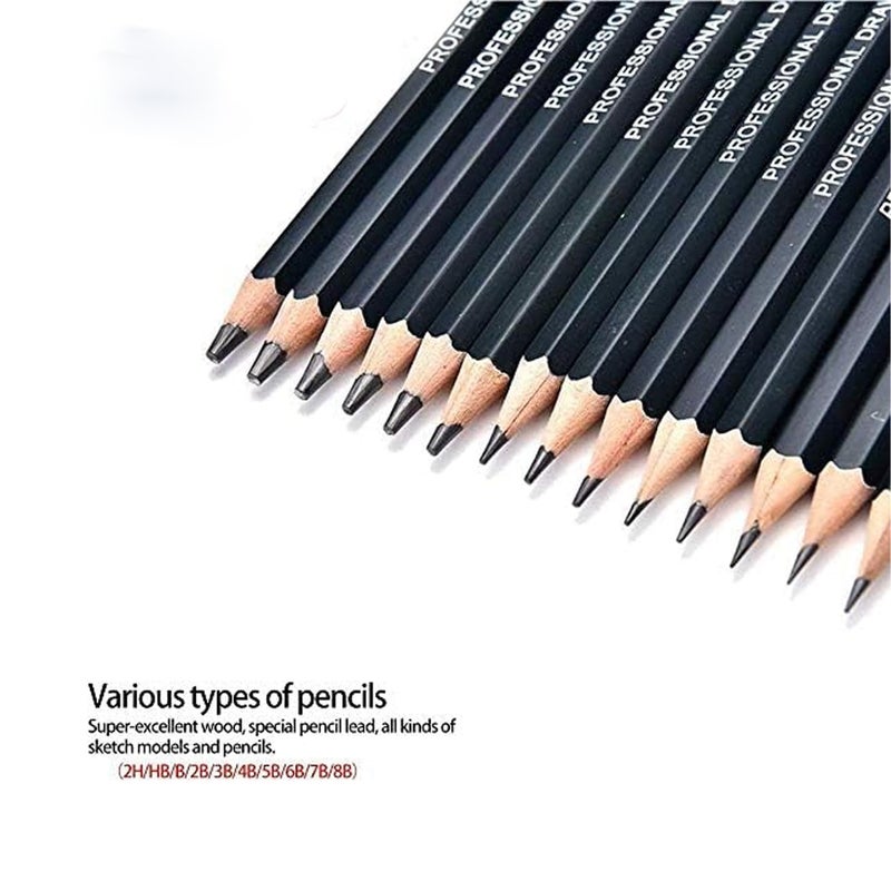 Kimee 29 Pieces Professional Sketching & Drawing Art Tool Kit with Graphite Pencils, Charcoal Pencils, Paper Erasable Pen, Craft Cutter (MARKING PEN PACK OF 29) - Image 5