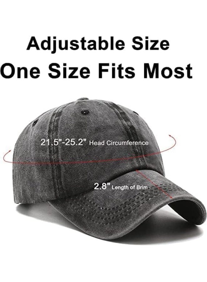 2 Pcs Unisex Baseball Cap, Cotton Vintage Washed Distressed Baseball Cap, Low Profile Unstructured Baseball Hat, Adjustable Dad Golf Hat for Men Women - Image 4