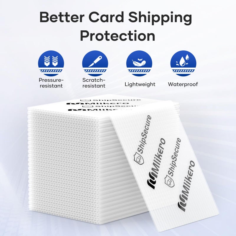 Mlikero 120 Pack Trading Card Shipping Protectors  3.5'' x 4.5'' Plastic Card Protector with Tape Rolls for Mailing Sports Cards - Image 3