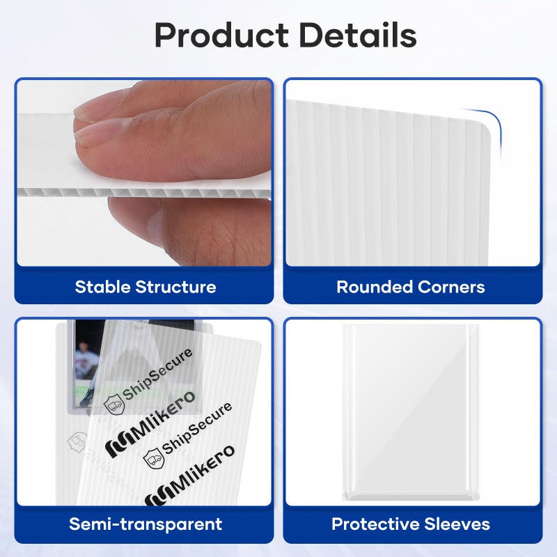 Mlikero 120 Pack Trading Card Shipping Protectors  3.5'' x 4.5'' Plastic Card Protector with Tape Rolls for Mailing Sports Cards - Image 5