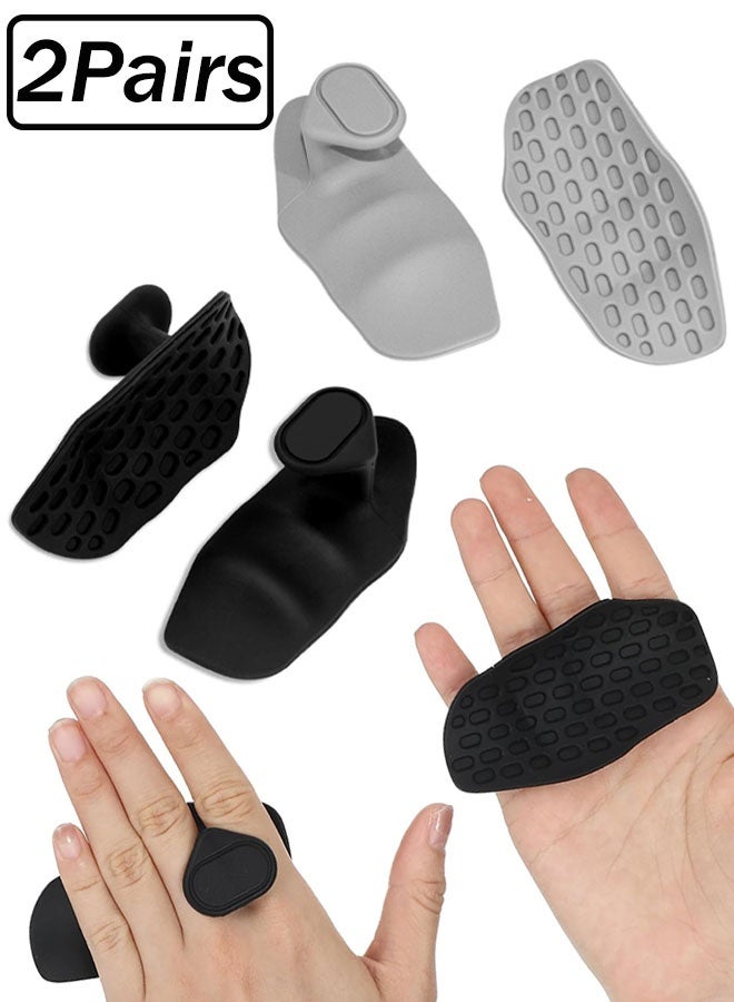 2Pairs Anti-Slip Workout Grips Ergonomic Rubber Hand Protector Gloves for Weight Lifting, Pull-Ups, Gym Training and Exercise, for Men and Women - Image 1